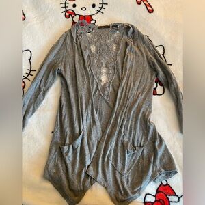 Y2K Heather B gray cardigan